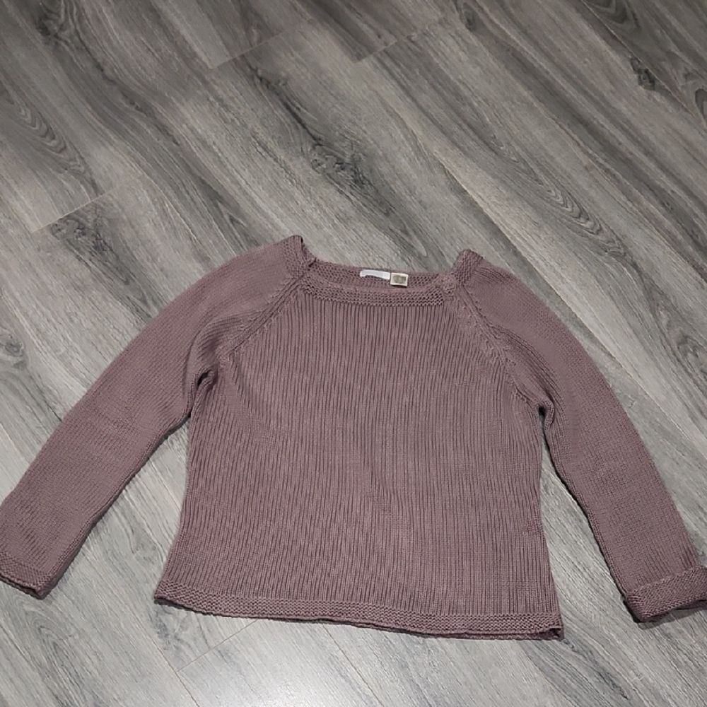 Chunky 100% Cotton Knit Taupe Sweater